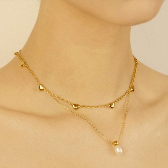 Gold Plated Heart Necklace - Picture 2 of 5